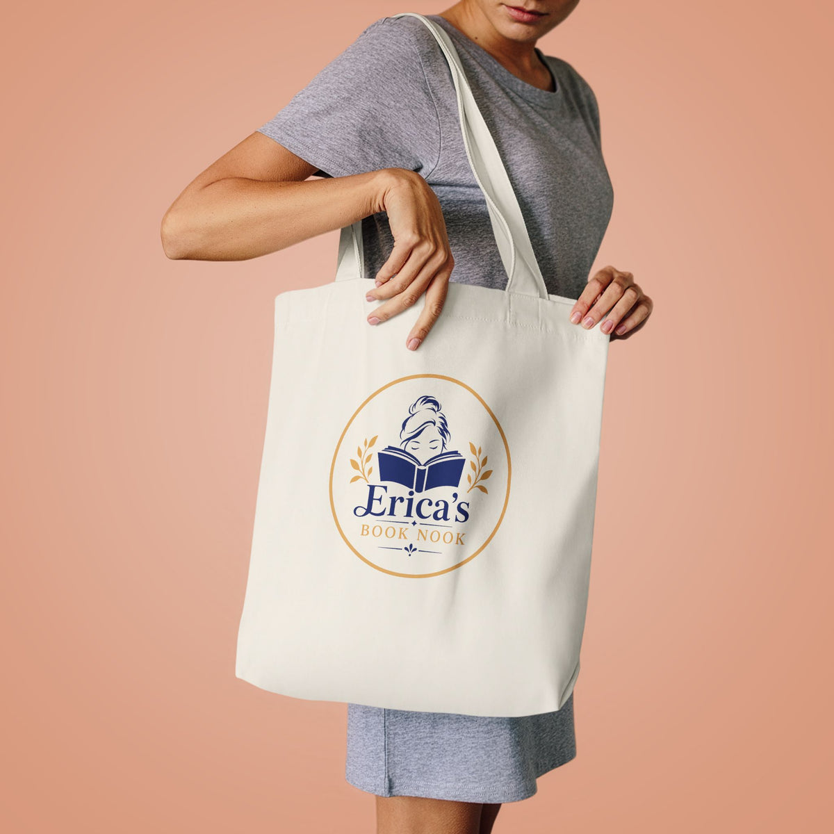Book Nook Cotton Tote — Personalized Reading Lover Tote Bag