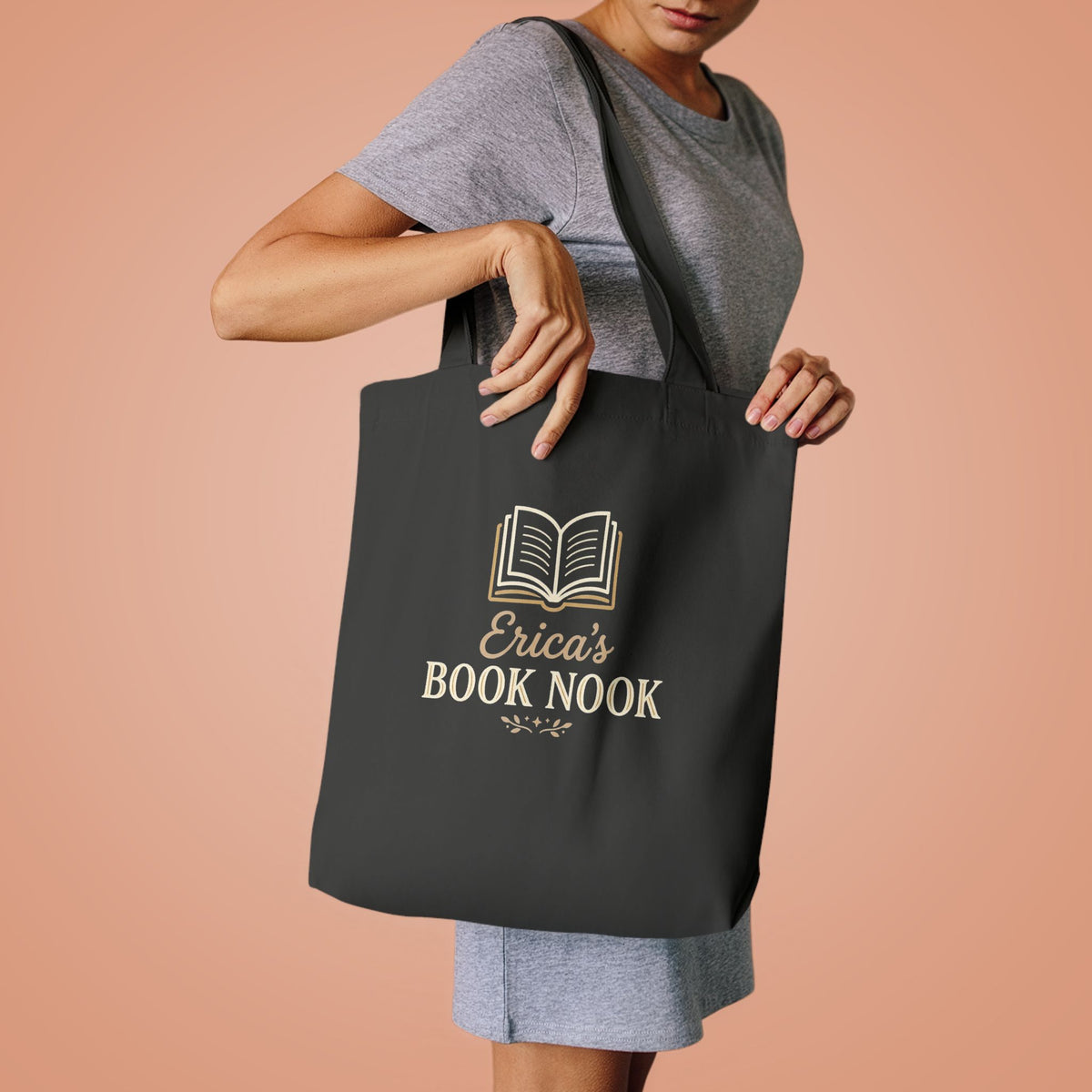 Book Nook Cotton Tote — Personalized Reading Lover Tote Bag