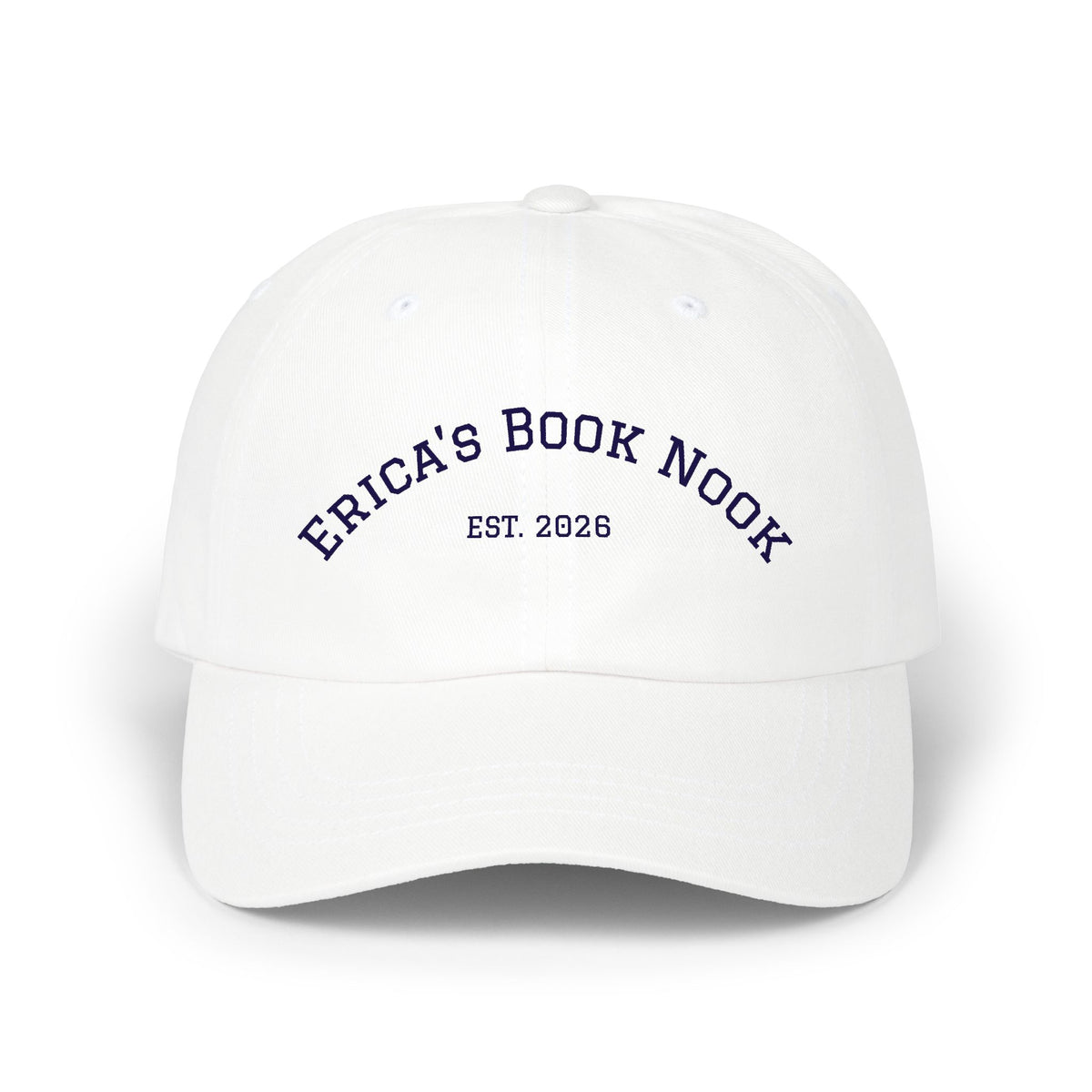 "Erica's Book Nook" Embroidered Personalized Baseball Hat, Est. 2026