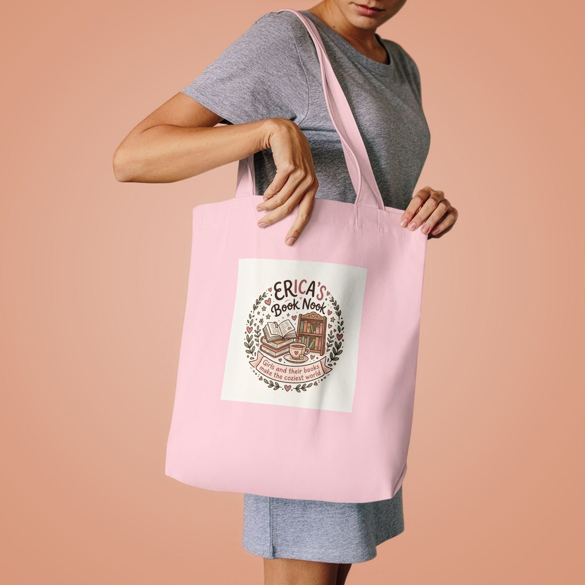 Book Nook Cotton Tote — Personalized Reading Lover Tote Bag