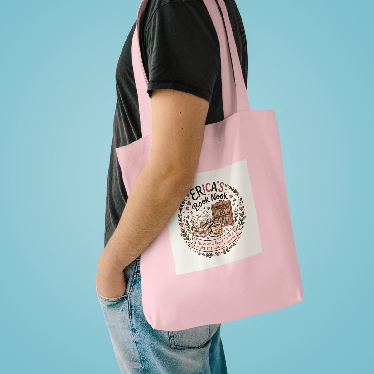 Book Nook Cotton Tote — Personalized Reading Lover Tote Bag